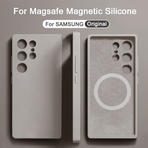Image de Coque MagSafe Silicone Liquide pour Samsung S24/S23/S21/S22/S25 Ultra & A54/A15/A55/A35 5G