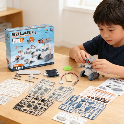 Bild von 7-in-1 Solar-Roboter Spielzeug – DIY-Bausatz mit Wissenschaftsexperimenten, Bildungsroboter und Technologie-Gadgets für Kinder