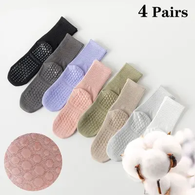 Image de Chaussettes de Yoga en Coton Antidérapantes pour Femmes