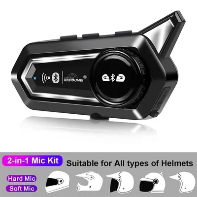 Image de Casque Moto Bluetooth Interphone avec Lampe Torche