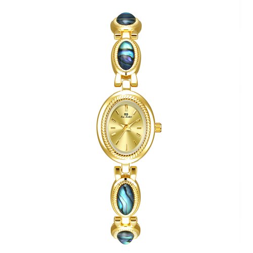 Image de Montre Femme Luxe Noir Or - Élégante & Étanche