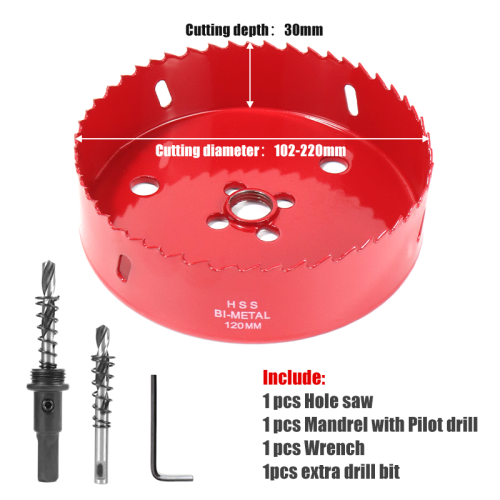 Immagine di Punta da Trapano Corona Bi-Metallo M42 da 102-220 mm in Acciaio HSS per Foratura su Metallo, Ferro, Alluminio e Acciaio - Utensile Professionale per Taglio Preciso