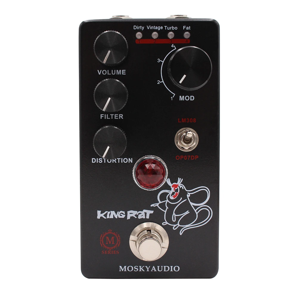 Image of Mosky King Rat Guitar Effects Pedal with 4-Button Distortion Control for Electric Guitar and Bass – Premium Sound Enhancement Accessory