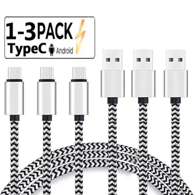 Image de Câble USB-C Tissé 2.4A Charge Rapide pour Smartphone