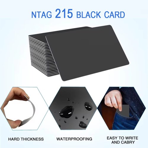 Image de Cartes NFC 215 - 504 Octets - Réinscriptibles & Noires
