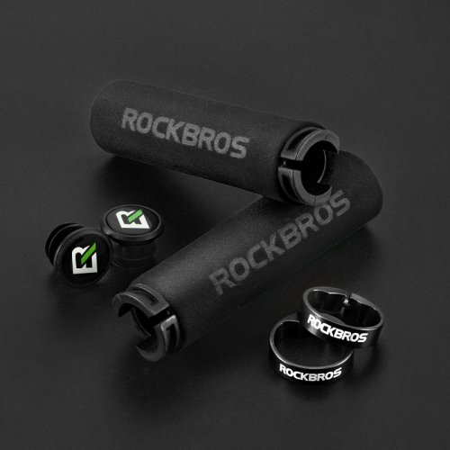 Imagen de Empuñaduras de ciclismo ROCKBROS, empuñaduras de manillar de esponja de silicona antideslizantes a p...