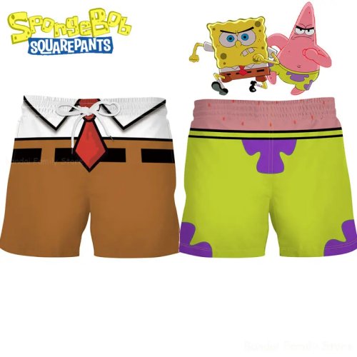 Imagen de Pantalones Cortos de Bob Esponja Estampados para Hombre y Mujer – Ropa Deportiva Informal de Verano, Ideal para Playa, Fitness y Ocio