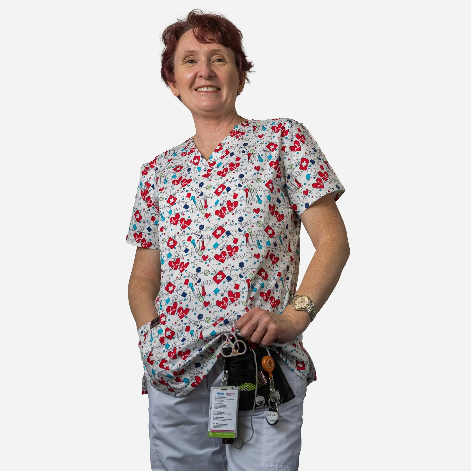 Image of Women's 100% Cotton Medical Scrub Tops – Comfortable, Breathable Surgical Uniforms for Healthcare Professionals in Sizes XXS to 5XL