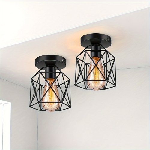 Image de Plafonnier Vintage en Métal E27 - Luminaire Intérieur Élégant
