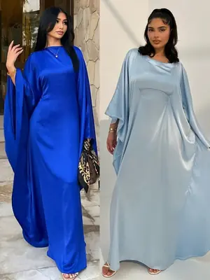 Image de Abaya Satin Élégante - Robe Maxi Islamique 2024