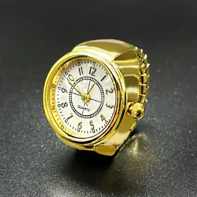 Image de Montre à Doigt Quartz Argentée & Dorée - Style Élégant pour Hommes et Femmes