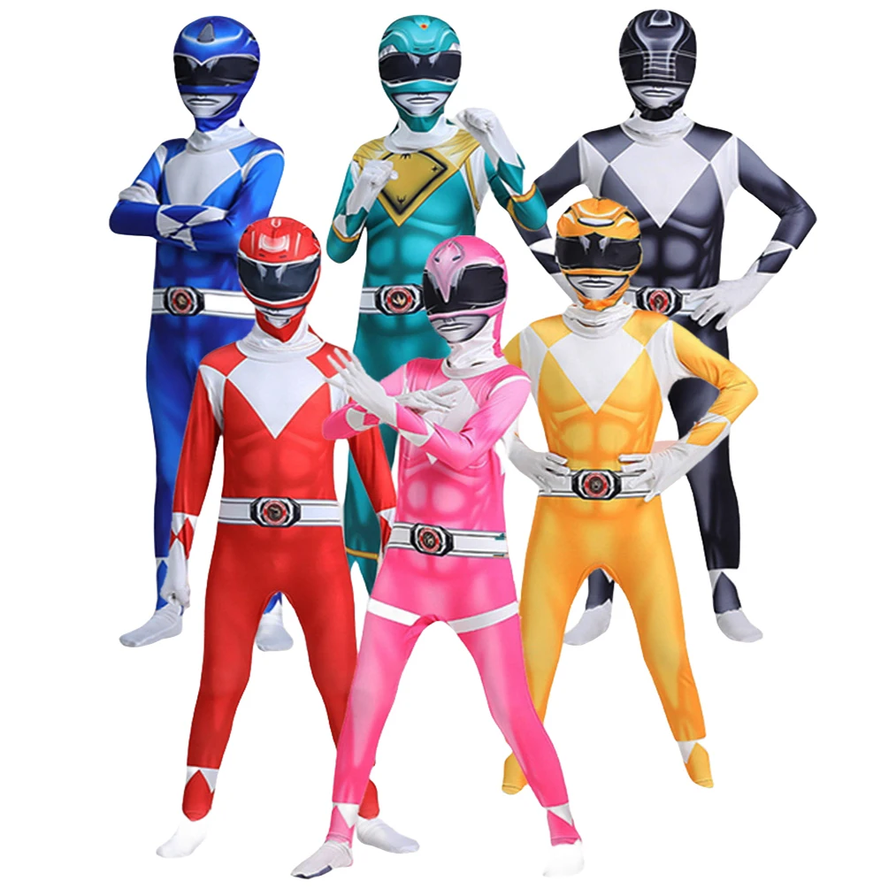 Bild von Power Samurai Sentai Shinkenger Ranger Kostüm für Erwachsene und Kinder – Superhelden Cosplay Anzug für Halloween, Geburtstag und Party – Zentai Overall in Hochwertiger Qualität