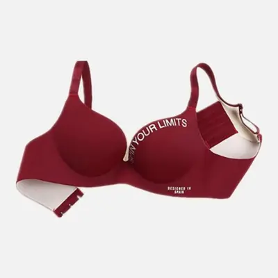Image de Bralette Sexy Imprimé Lettres - Décolleté Profond Sans Couture