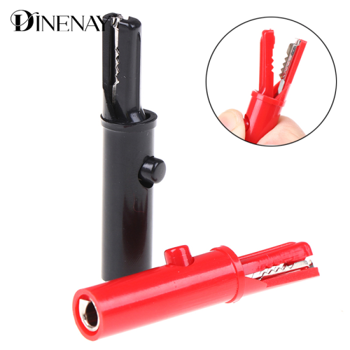 Image of 2-Pack Push Button Alligator Clips with Full Protective Cover for Professional Multimeter Use