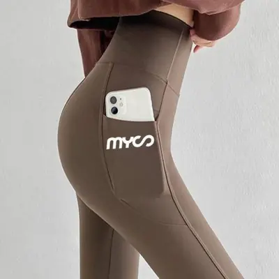 Image de Leggings de yoga sans couture taille haute avec poche