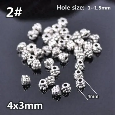 Image de 50 Perles Intercalaires Argent Tibétain pour Bijoux DIY