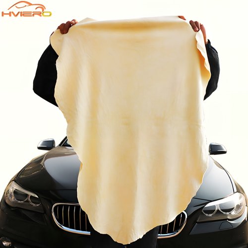 Bild von Natürliches Lederreinigungstuch aus echtem Gämsleder – 40x70 cm, frei formbar, ideal für Auto, Motorrad und Wohnraum mit hoher Wasseraufnahme und schneller natürlicher Trocknung