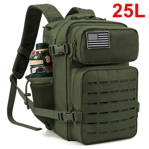 Immagine di Zaino tattico da 25L/45L per esterno per uomo e donna Borsa pesante Zaino da scuola piccolo Zaino da trekking kw con portabottiglie