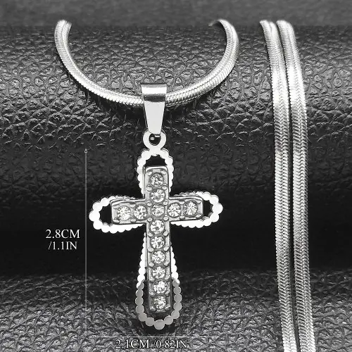 Image de Collier Croix Cristal Homme - Bijou Spirituel & Élégant
