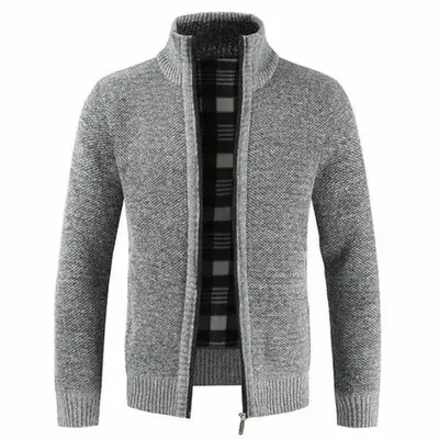 Image de Cardigan Homme Tricot Épais - Doublure Sourire & Broderie Personnalisée