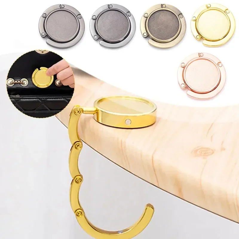 Immagine di Porta Borsa da Parete con Ganci Pieghevoli – Appendiabiti per Borsa e Accessori, Portachiavi Portatile in Metallo, Organizzatore per Casa, Ufficio e Viaggi