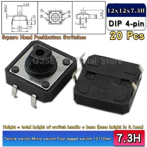 DIP-12x12x7,3 zwart