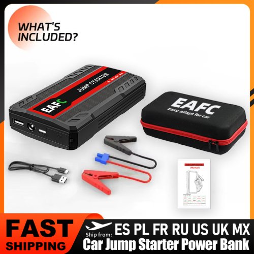 Image of Powerful 600A Portable Car Jump Starter with Built-in Power Bank – Reliable 12V Emergency Booster for Gasoline Vehicles
