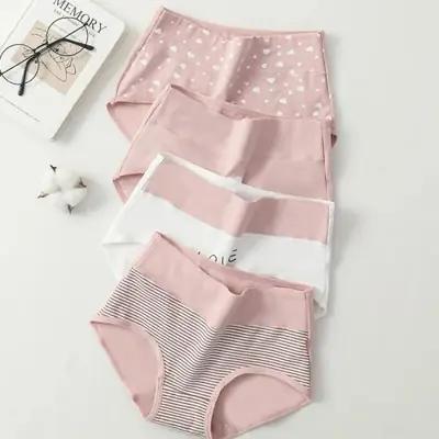 Culottes Femme Taille Haute - Lot de 4 en Coton Respirant