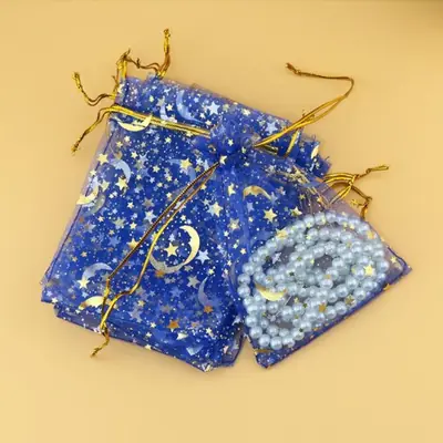 Image de Sac de Gaze Étoile & Lune - 50 pcs