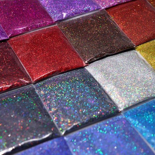 Immagine di 10 g/borsa olografica fine glitter polvere per riempimento epossidico laser glitter oro argento polvere fine fai da te stampo in resina riempimento artigianato