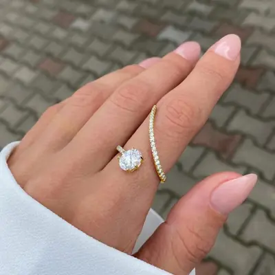 Image de Bague Géométrique Luxe Zircon Cubique
