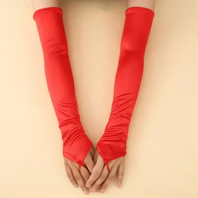 Image de Gants Vintage Satinés Sans Doigts - Style Années 1920