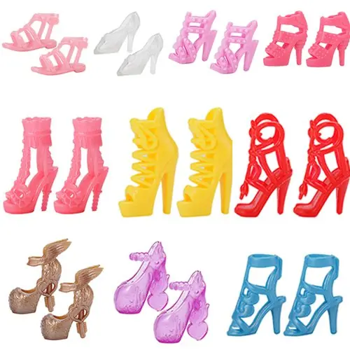 Image de 60 Paires de Chaussures pour Poupées 30 cm - Accessoires Colorés & Stylish