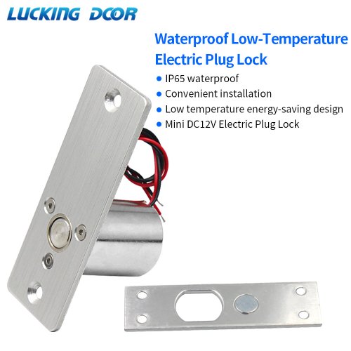 Immagine di Serratura Elettrica a Bastone DC 12V con Chiusura a Caduta, NC Fail-Safe, in Acciaio Inossidabile Impermeabile per Uso Esterno con Cilindro Elettronico a Induzione Magnetica