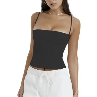 Image de Bustier Vintage Dos Nu avec Fermeture Éclair - Style Y2K Chic