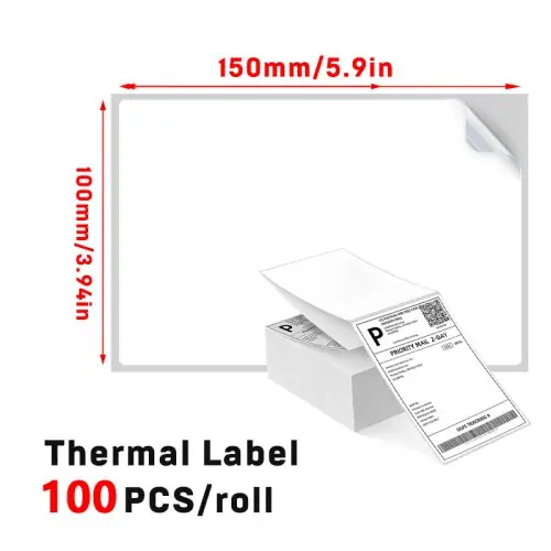 Image de Étiquettes d'expédition thermique 4x6 pouces - Blanc Adhésif pour DHL, UPS