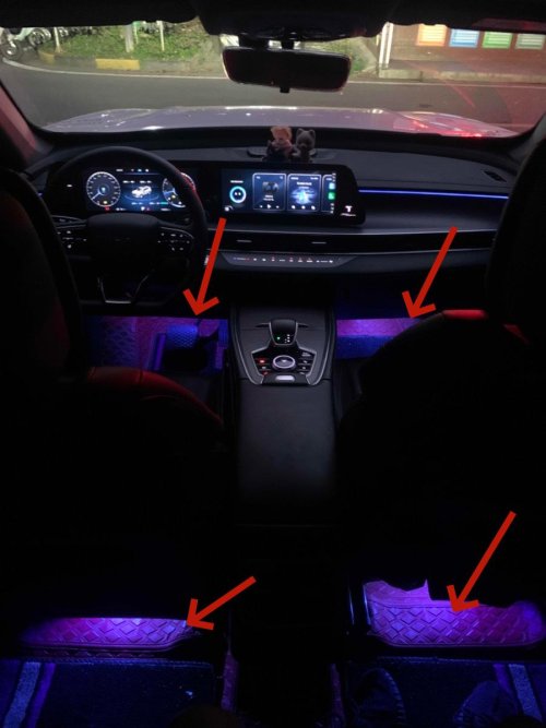 Imagen de Lámpara de luz inferior para coche Chery Tiggo 8 Pro Max 2021 2024, iluminación ambiental Interior para modificación de piezas de automóviles