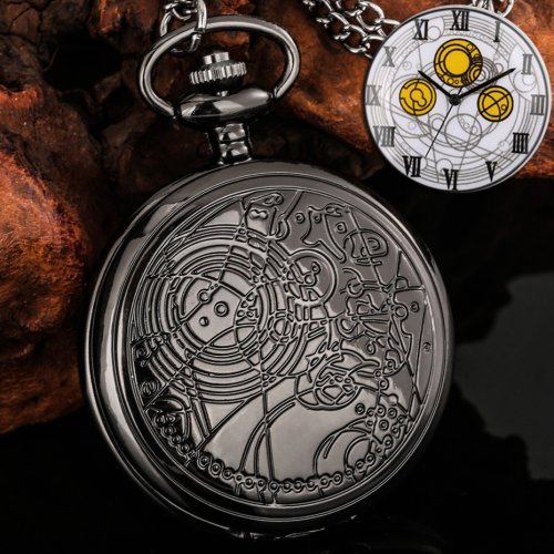 Afbeelding van Vintage Zakhorloge - Tijd Lord Stijl met Ketting