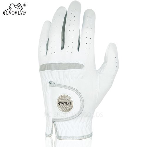Afbeelding van Ademende Golfhandschoen voor Heren met Magnetische Marker - Microzachte, Vervangbare Witte Handschoen voor Optimale Grip