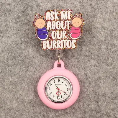 Image de Stéthoscope Cœur Acrylique Pailleté - Montre de Poche Médicale
