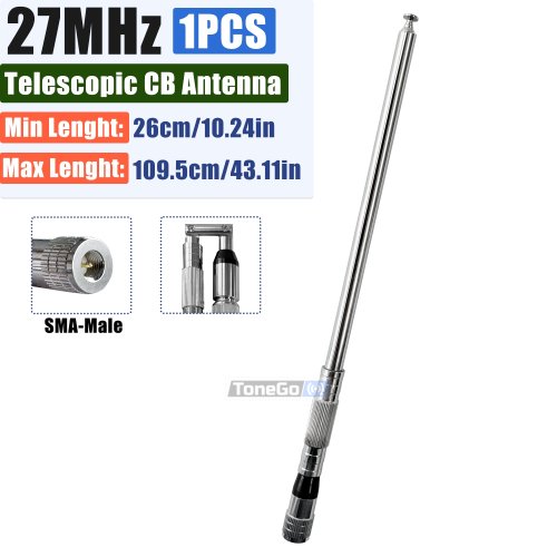 Imagen de Antena telescópica portátil CB de 27MHz SMA hembra/SMA-macho/BNC/TNC para UV-K5(8) TK118 CB-58 UV-98 PLUS ICOM Kenwood Walkie Talkie