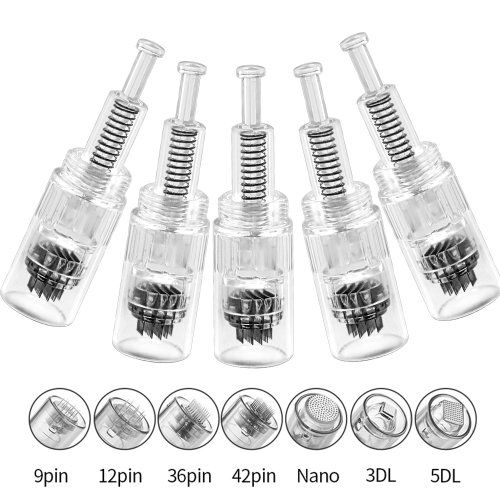 Imagen de Kit Completo de Microagujas para Mesoterapia y Tatuaje con Cartuchos de Repuesto para Bolígrafo - Incluye Tamaños 11, 16, 36 y 42