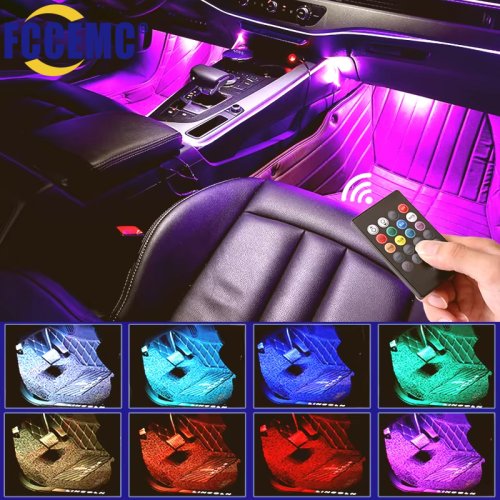 Afbeelding van Universele RGB LED Strip voor Auto Interieur - Kleurrijke Sfeerverlichting met 8 Kleuren voor Off-Road 4x4, SUV en Auto's