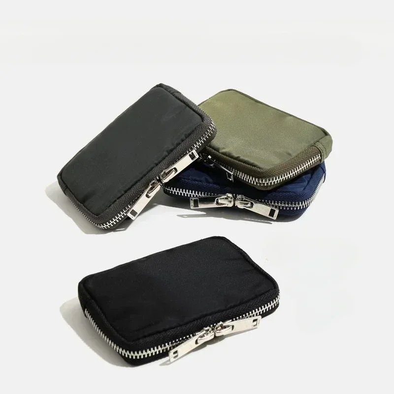 Imagen de Cartera japonesa para hombre, bolsa de almacenamiento para auriculares, tarjetero, funda para niños y niñas, organizador de tarjetas bancarias de viaje, monedero con cremallera