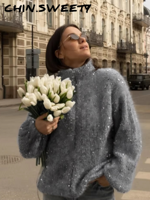 Bild von Eleganter gestreifter Wollmantel für Damen – Modisch & Warm