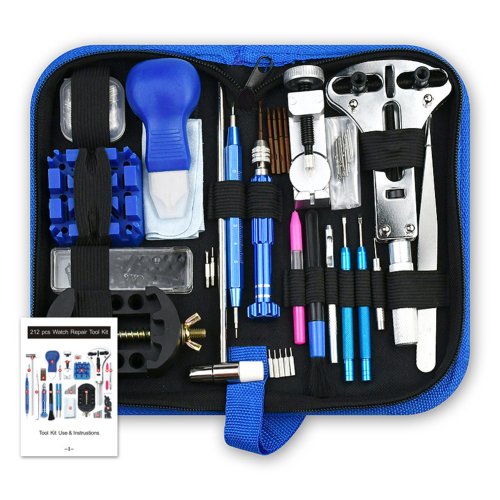 Image of 212pcs Watch Opener Repair Tool Kit Clock Pry Knife Screwdriver Pin Hammer Set Watchmaker Band Link Clockmaker Accessory