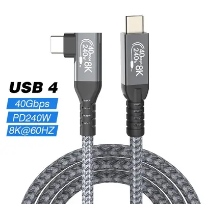 Image de Câble Thunderbolt 4 USB4 Coudé 90° - 40Gbps & PD 240W