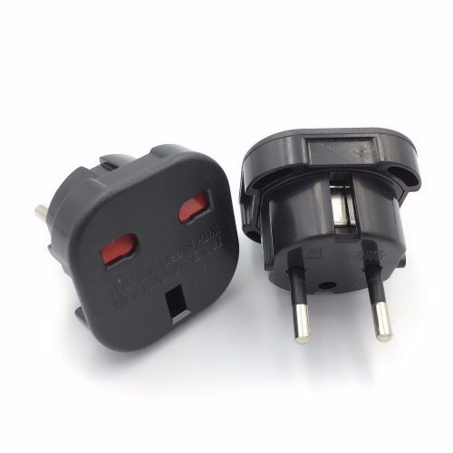 Imagen de Adaptador de Enchufe del Reino Unido a la UE 220V - Convertidor de Corriente para Viajes, Cargador de Pared Universal con Conector Británico para Tomas Europeas