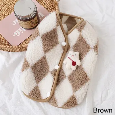 Image de Manteau Polaire Plaid pour Chien - Tenue Hivernale Mignonne