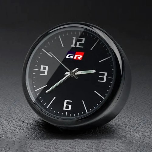 Zdjęcie GR Car Auto Parts Mini Car Clock Air Vent Dashboard Dekoracyjna naklejka do Toyota GR Sport Corolla Yaris Hilux Agyo Rav4 Camry
